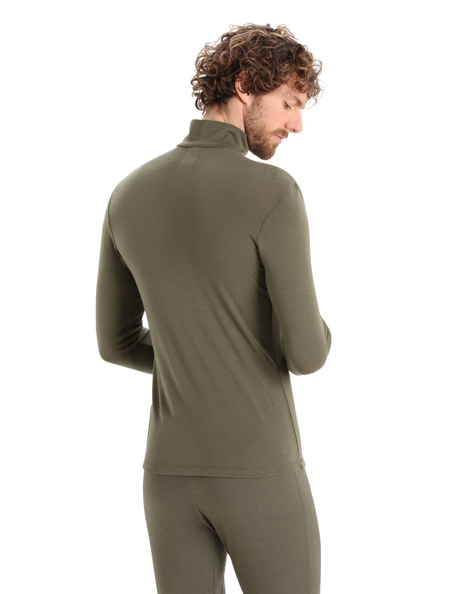 Men's Icebreaker Merino 175 Everyday Long Sleeve Half Zip Thermal Top Base Layers Loden | CA 1578BEXC